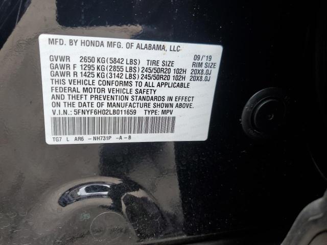 2020 HONDA PILOT ELIT - 5FNYF6H02LB011659