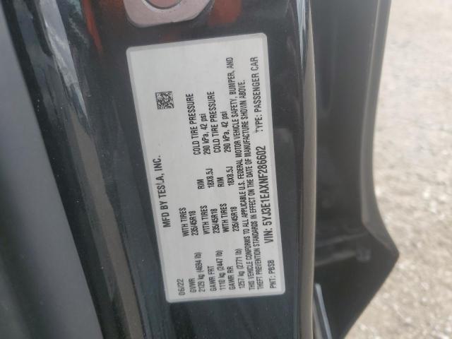 2022 TESLA MODEL 3 - 5YJ3E1EAXNF286602