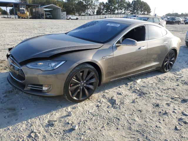 TESLA MODEL S 90 2015 tan  electric 5YJSA1V27FF100483 photo #1