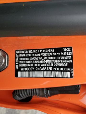 2022 PORSCHE TAYCAN GTS WP0CD2Y12NSA85125