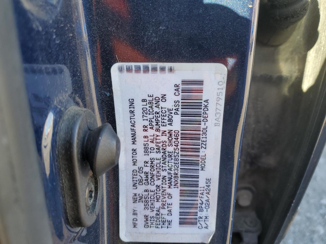 Lot #2979381626 2005 TOYOTA COROLLA CE