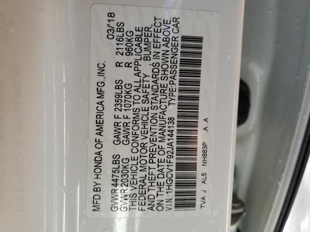 2018 HONDA ACCORD TOU - 1HGCV1F92JA144138