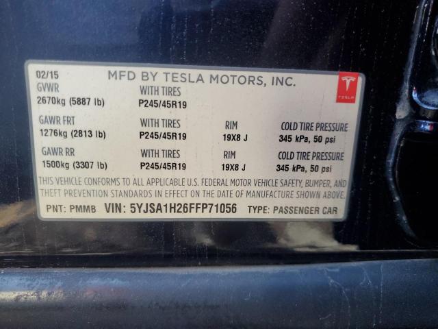 2015 TESLA MODEL S 85 5YJSA1H26FFP71056
