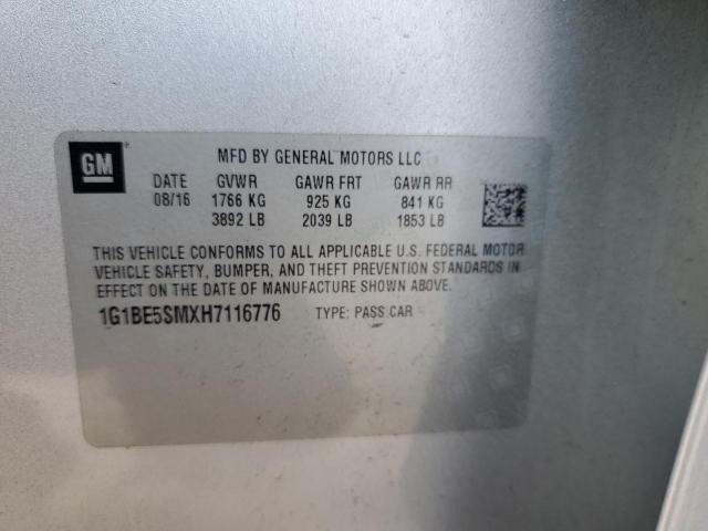 2017 CHEVROLET CRUZE LT - 1G1BE5SMXH7116776