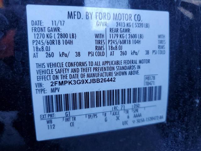 VIN 2FMPK3G9XJBB26442 2018 FORD EDGE no.13