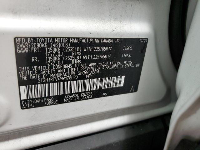 2021 TOYOTA RAV4 LE - 2T3H1RFV4MW178020