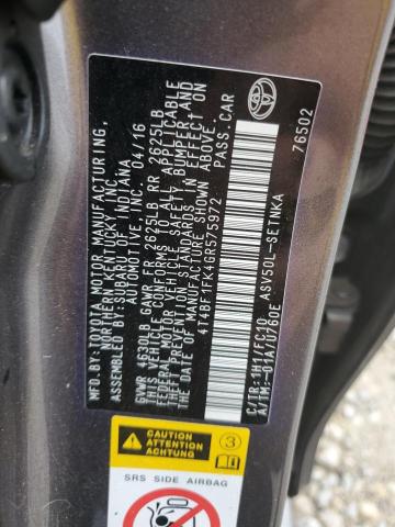 2016 TOYOTA CAMRY LE - 4T4BF1FK4GR575972
