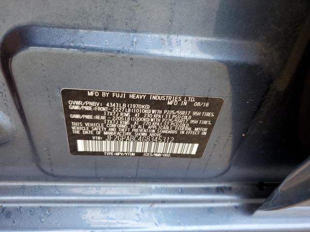 2016 SUBARU CROSSTREK - JF2GPABC4G8345312