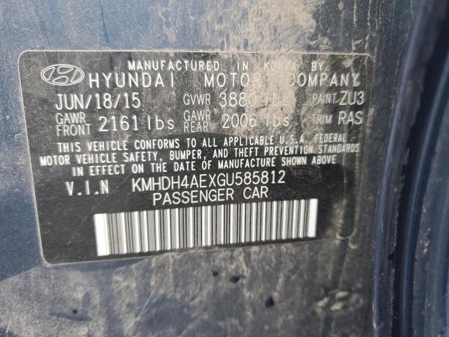 2016 HYUNDAI ELANTRA SE - KMHDH4AEXGU585812