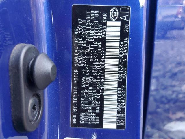 2018 TOYOTA COROLLA L - 2T1BURHE4JC014721