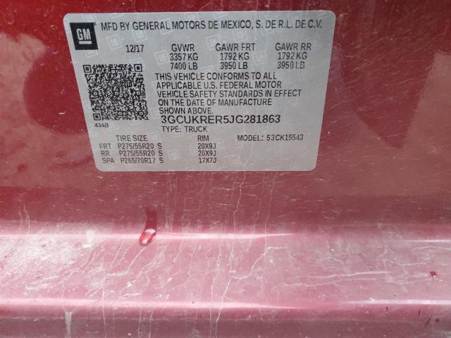 2018 CHEVROLET SILVERADO - 3GCUKRER5JG281863