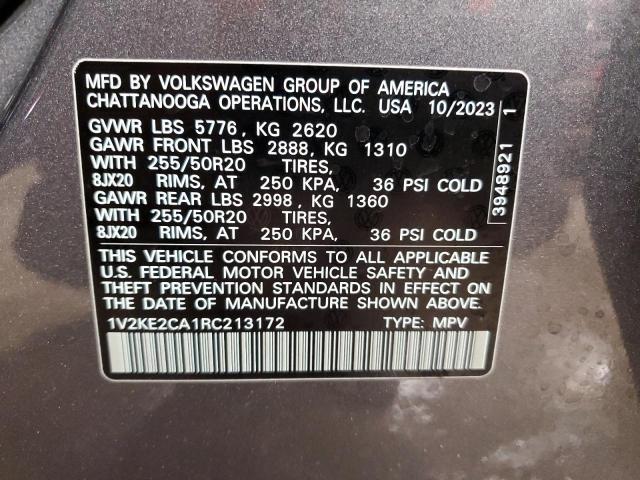 VIN 1V2KE2CA1RC213172 2024 VOLKSWAGEN ATLAS no.14