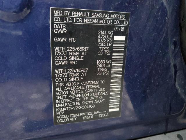 2019 NISSAN ROGUE S - KNMAT2MV2KP504959