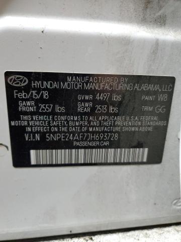 VIN 5NPE24AF7JH693728 2018 HYUNDAI SONATA no.12