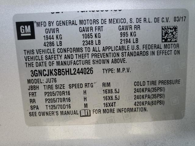 2017 CHEVROLET TRAX LS - 3GNCJKSB5HL244026