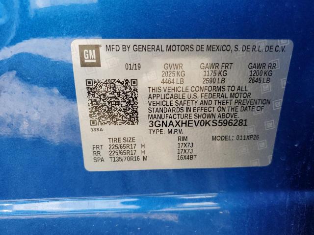 VIN 3GNAXHEV0KS596281 2019 CHEVROLET EQUINOX no.14