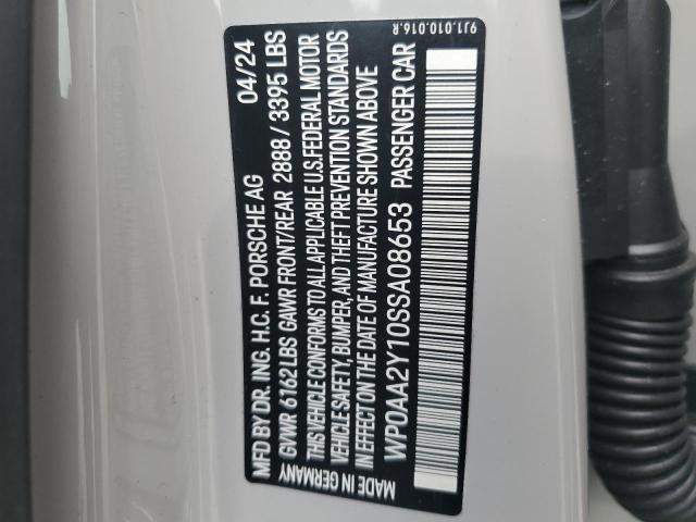2025 PORSCHE TAYCAN WP0AA2Y10SSA08653