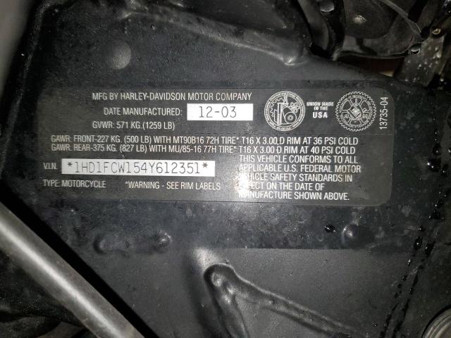 2004 HARLEY-DAVIDSON FLHTCUI 1HD1FCW154Y612351