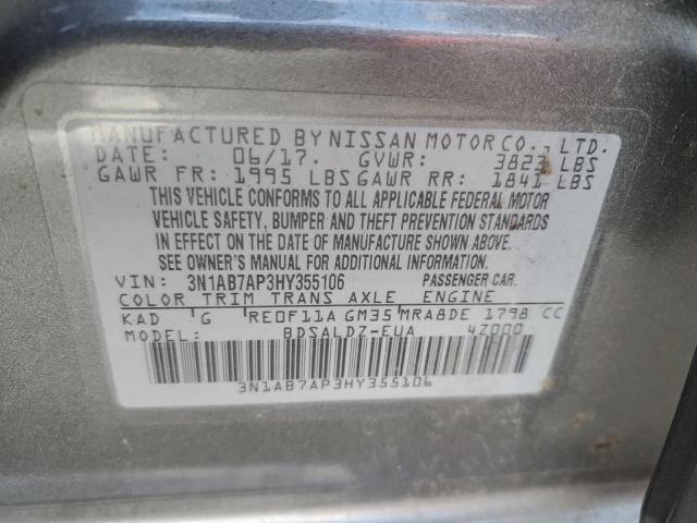 2017 NISSAN SENTRA S - 3N1AB7AP3HY355106