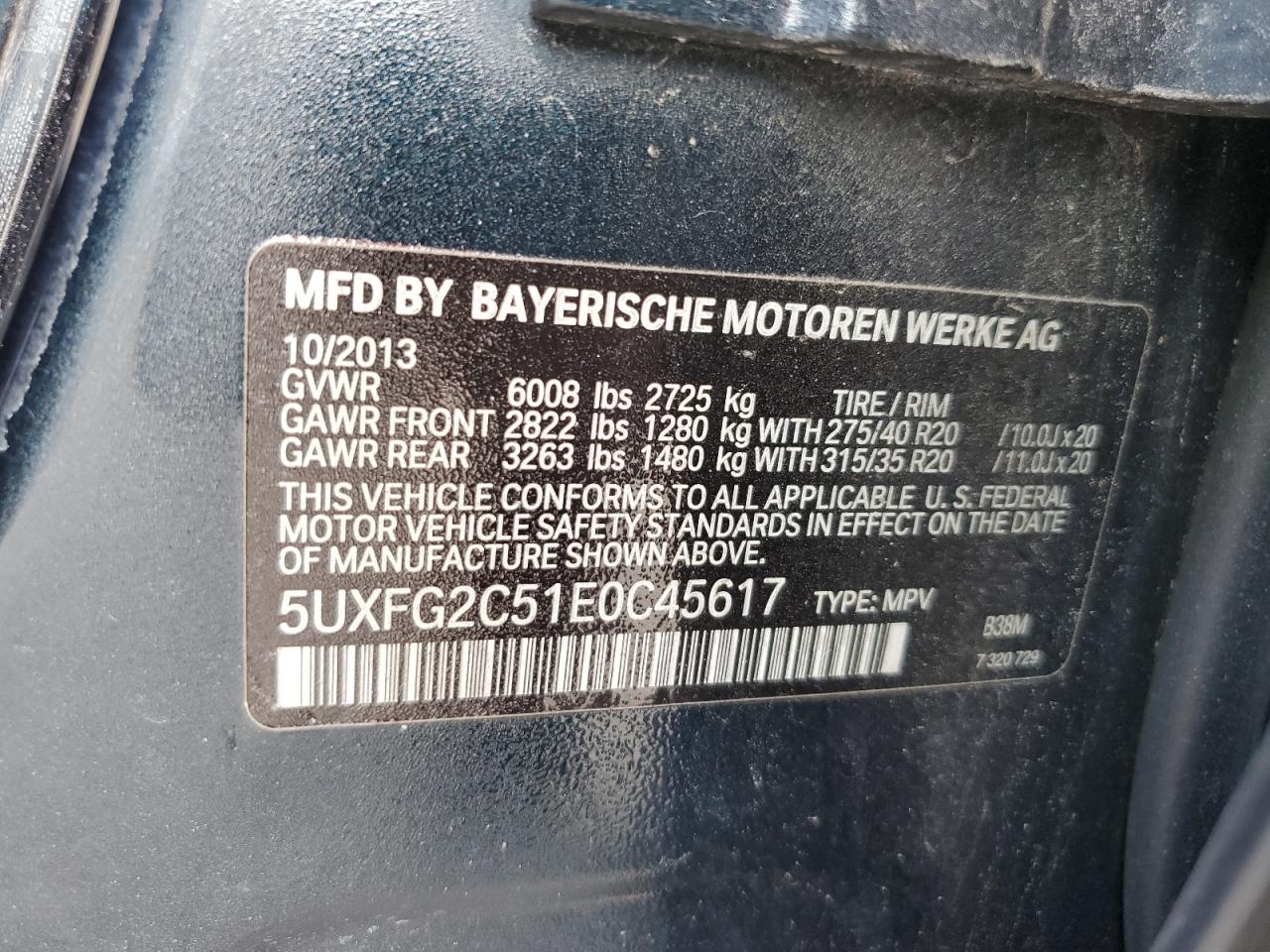 Lot #2969165360 2014 BMW X6 XDRIVE3