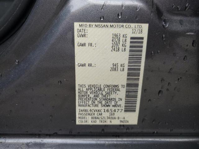 2019 NISSAN ALTIMA SR - 1N4BL4CVXKC165477