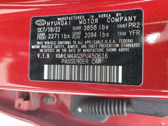 VIN KMHLM4AG3PU450616 2023 Hyundai Elantra, Sel no.13