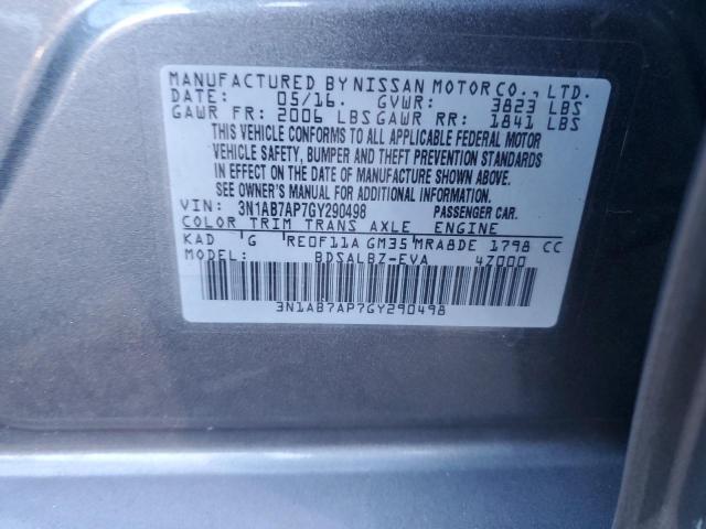 VIN 3N1AB7AP7GY290498 2016 Nissan Sentra, S no.12