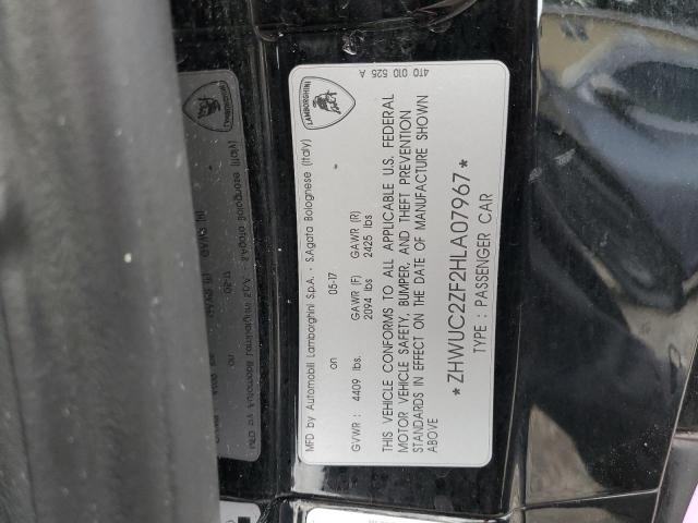 2017 LAMBORGHINI HURACAN ZHWUC2ZF2HLA07967