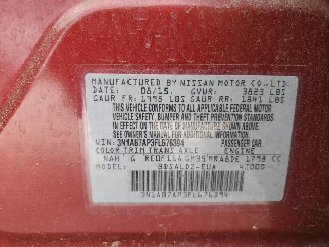 VIN 3N1AB7AP3FL676394 2015 Nissan Sentra, S no.12