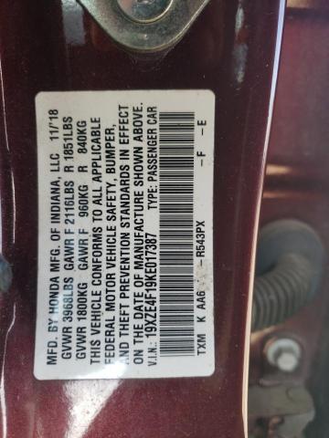 2019 HONDA INSIGHT LX 19XZE4F19KE017387