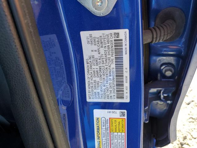2022 HONDA CIVIC SPOR - 2HGFE2F59NH535519