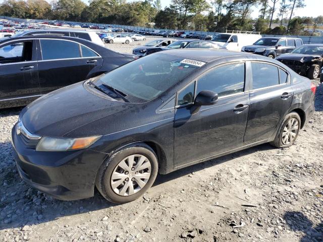 HONDA CIVIC LX 2012 black sedan 4d gas 19XFB2F56CE072853 photo #1