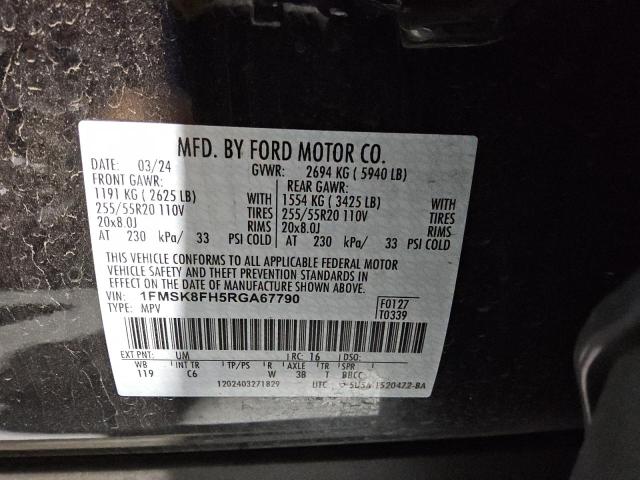 2024 FORD EXPLORER L - 1FMSK8FH5RGA67790