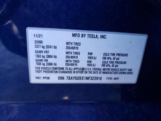 2022 TESLA MODEL Y - 7SAYGDEE1NF323916