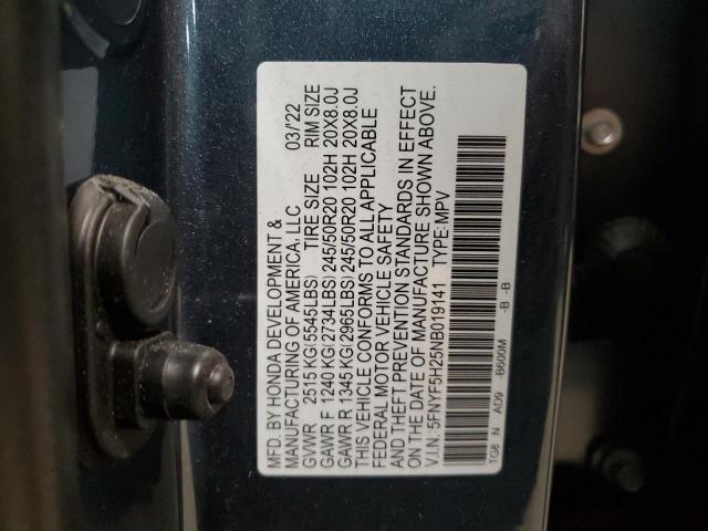 2022 HONDA PILOT SE 5FNYF5H25NB019141