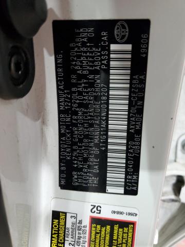 2022 TOYOTA CAMRY SE - 4T1G11AK4NU018207