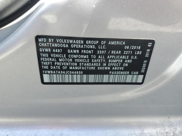 2018 VOLKSWAGEN PASSAT SE - 1VWBA7A34JC044930