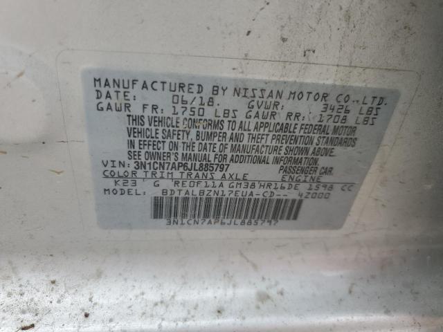2018 NISSAN VERSA S - 3N1CN7AP6JL885797