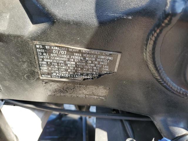 2007 KAWASAKI ZX1000 D JKAZXCD117A028640