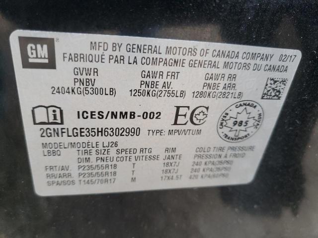 2017 CHEVROLET EQUINOX PR - 2GNFLGE35H6302990