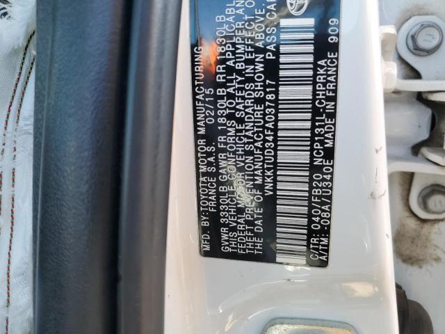 2015 TOYOTA YARIS - VNKKTUD34FA037817