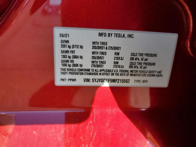 2021 TESLA MODEL Y - 5YJYGDEF5MF215562