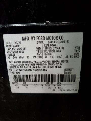 2022 FORD EDGE SEL 2FMPK4J97NBA44382