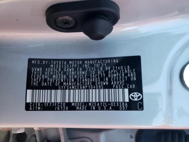 2022 TOYOTA COROLLA SE - 5YFS4MCE6NP104095