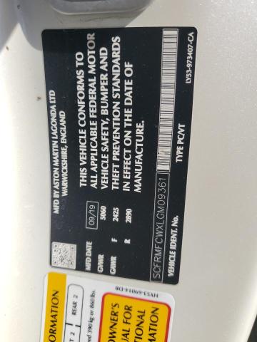 2020 ASTON MARTIN DB11 - SCFRMFCWXLGM09361