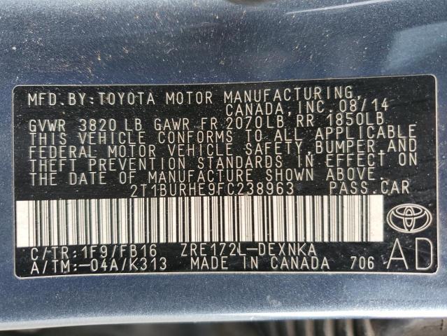 2015 TOYOTA COROLLA L - 2T1BURHE9FC238963