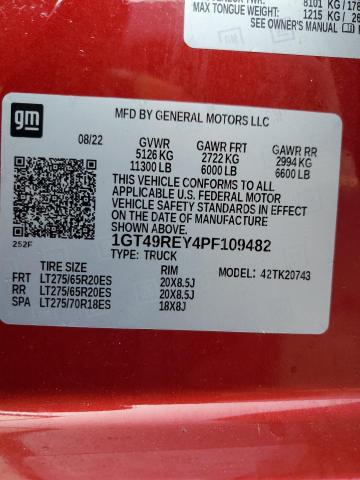 2023 GMC SIERRA K25 - 1GT49REY4PF109482