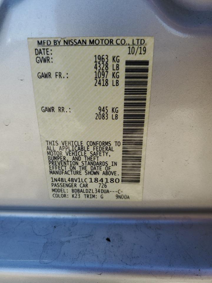 Lot #3031884307 2020 NISSAN ALTIMA S