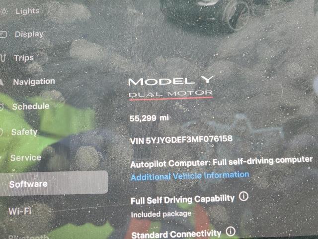 VIN 5YJYGDEF3MF076158 2021 TESLA MODEL Y no.9