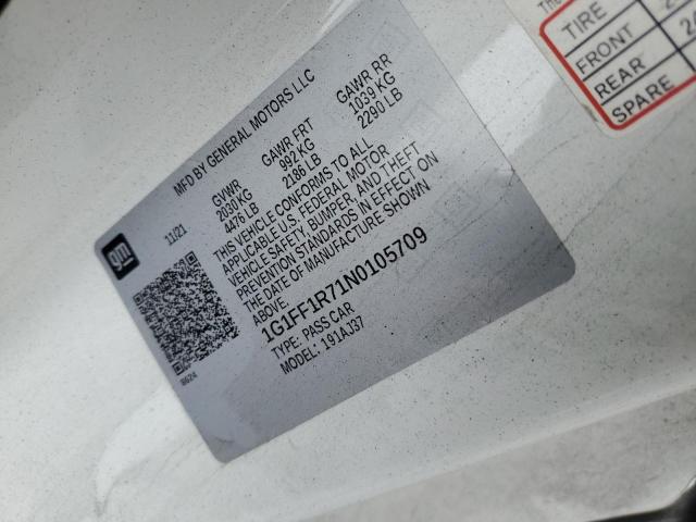 2022 CHEVROLET CAMARO LT1 - 1G1FF1R71N0105709